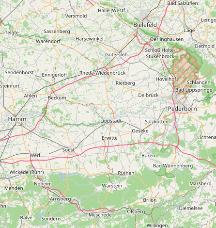 Landkarte von Westfalen